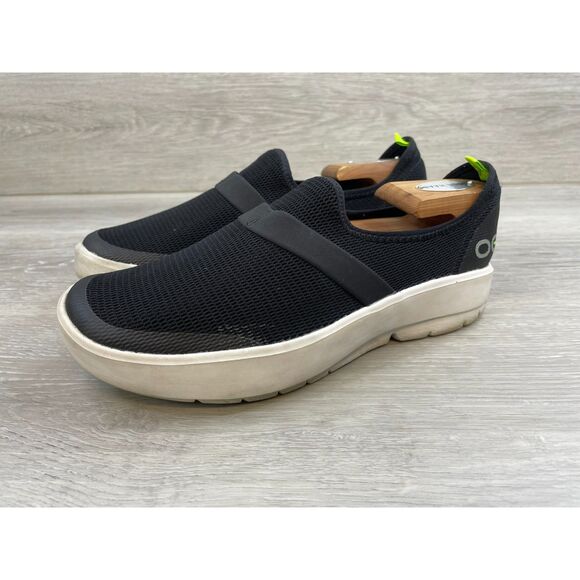 Oofos Oomg Low Women's Sneaker Slip-On Synthetic 8 Black Athletic Recovery Shoes - Picture 3 of 10